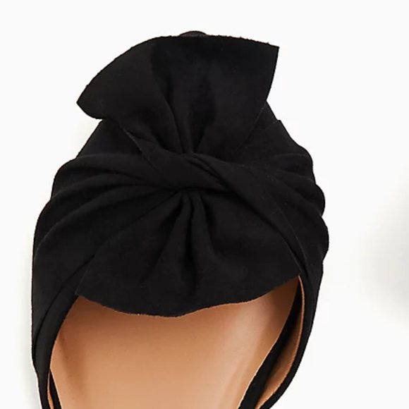 Torrid 7 12  Wide Shoes Flats Black Bow Slip On D'Orsay Bow Faux Suede NWT - Picture 4 of 4